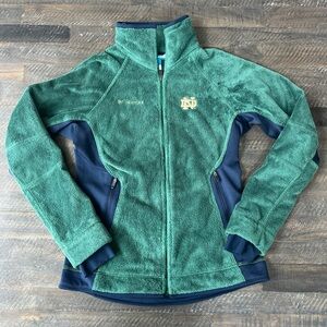 Columbia Women’s Notre Dame Fighting Irish Full Zip Fleece Jacket - Green - XS